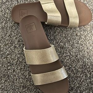 Reef Gold Slide Sandals